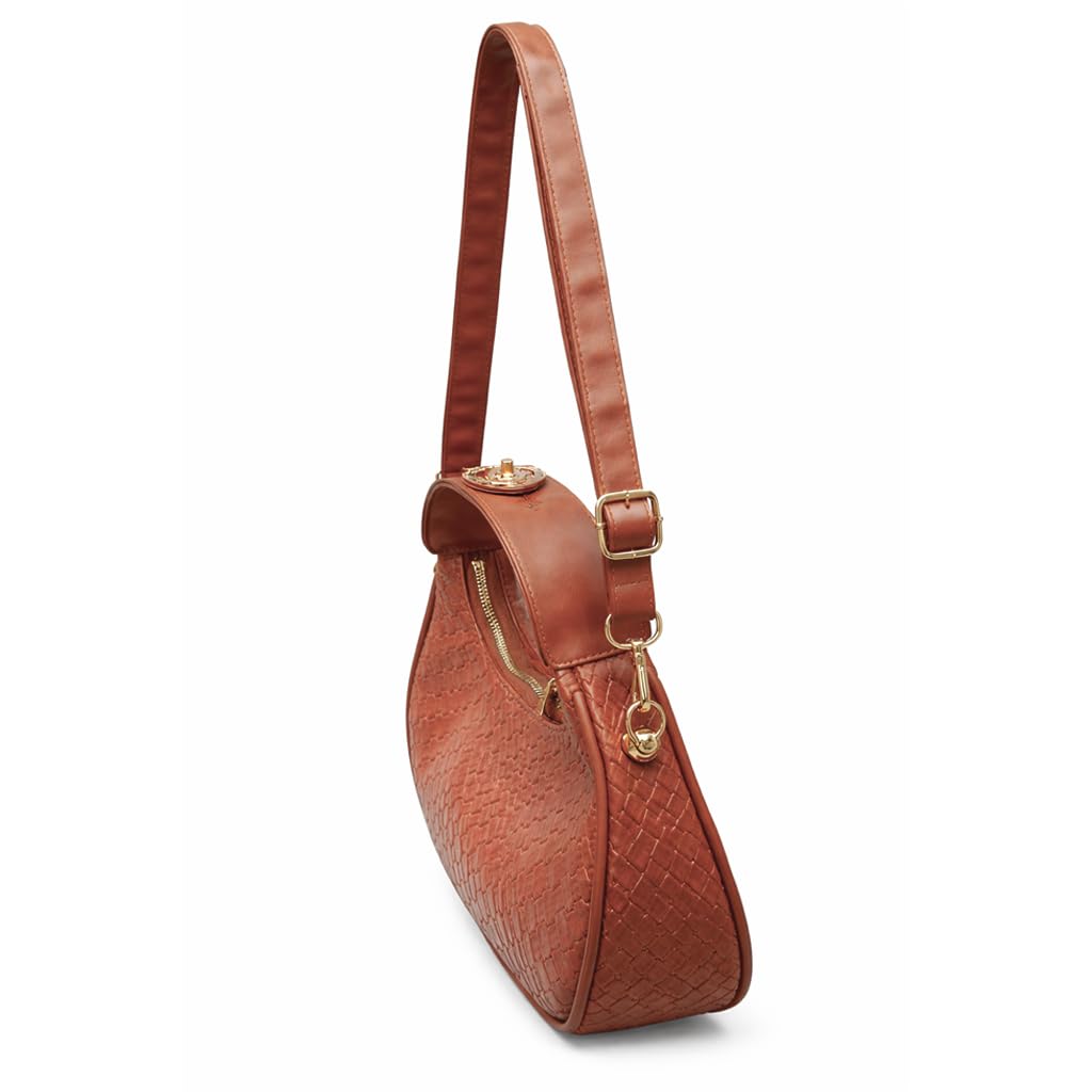 Luxurious  women’s shoulder bag with a woven leather pattern, featuring a top zipper and a comfortable strap – suitable for daily outings and evening events.