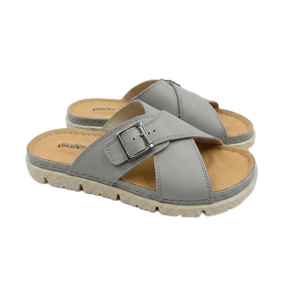 Men genuine leather slipper fashion casual look - Anti-slip  - Code 1400