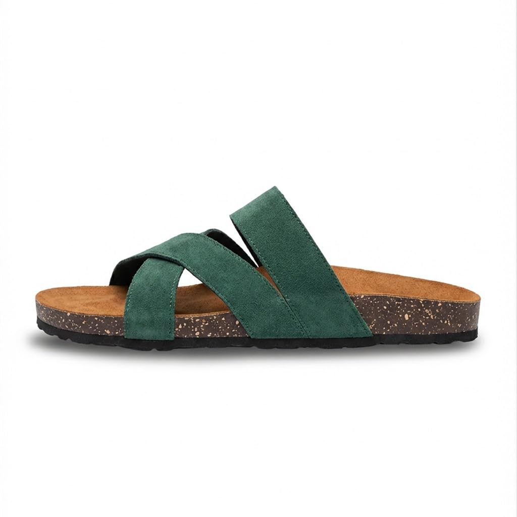 Men genuine leather slipper fashion casual look - Anti-slip  - Code 3010
