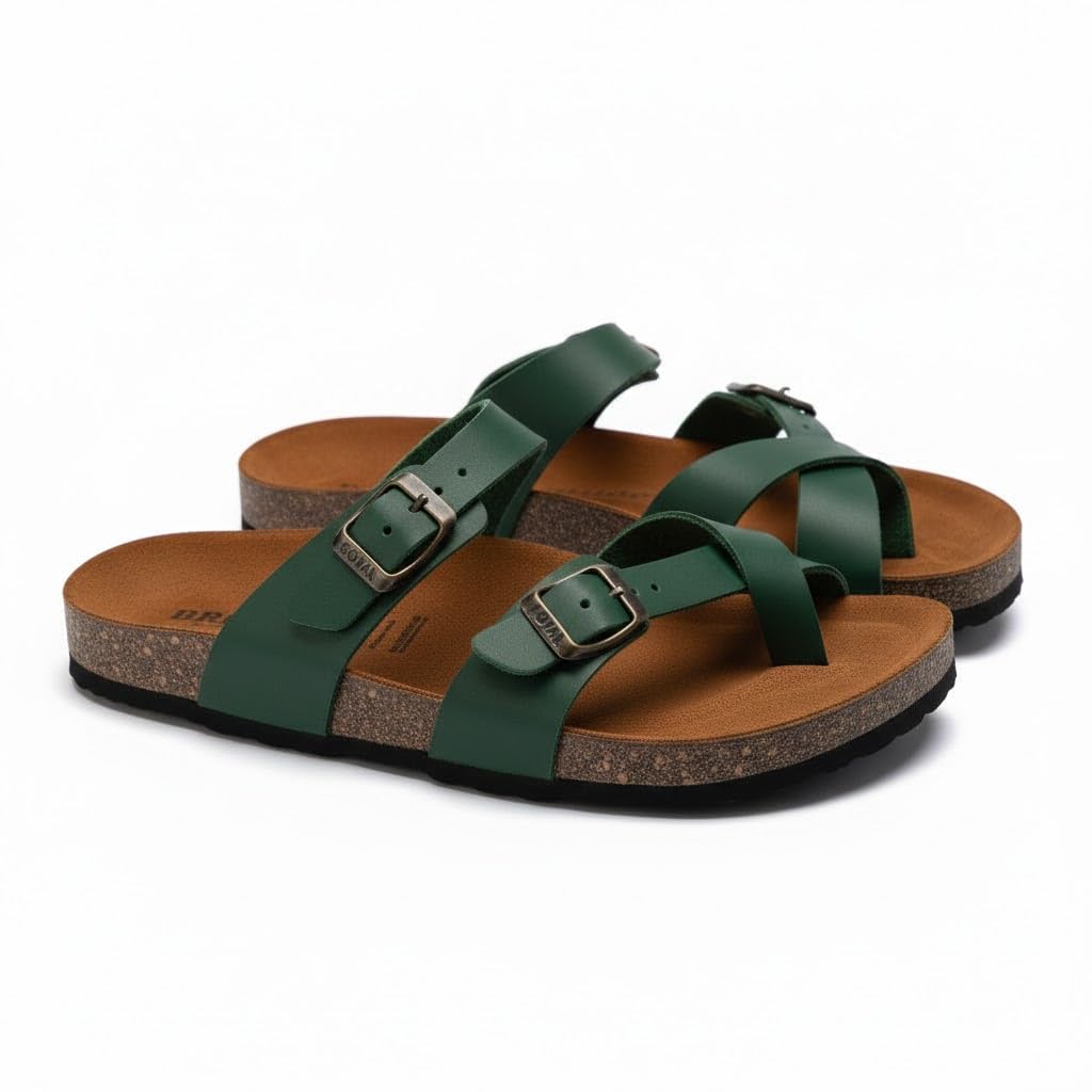 Men genuine leather slipper fashion casual look - Anti-slip  - Code 100