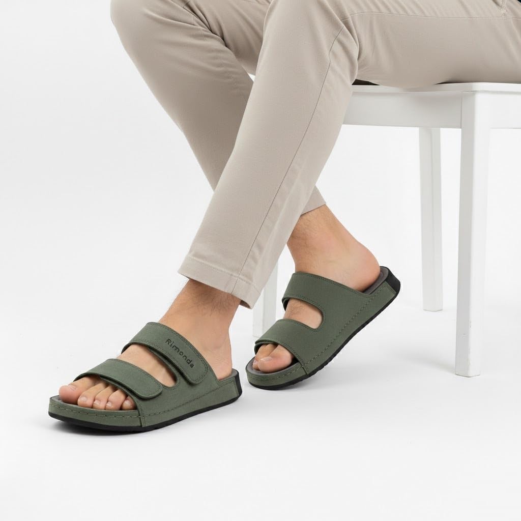 Men genuine leather slipper fashion casual look - Anti-slip-  Code M35