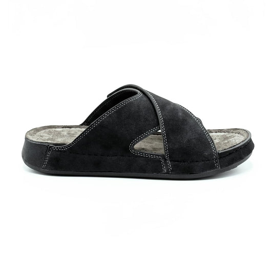 Men genuine leather slipper fashion casual look - Anti-slip  - Code M37
