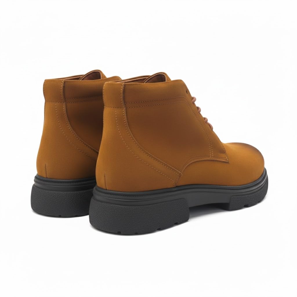Men's elegant lace-up ankle boots made of suede - equipped with a comfortable Turkish rubber sole