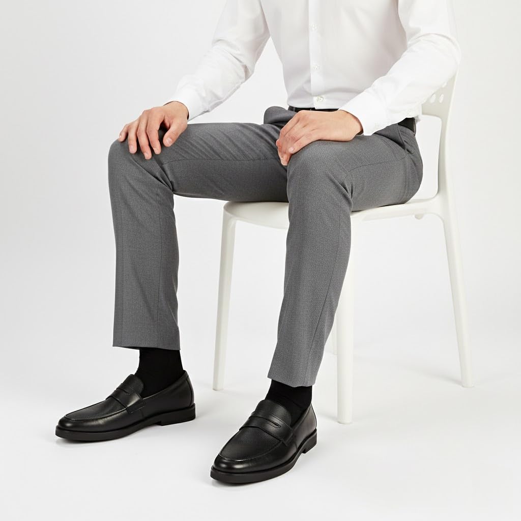 Men’s black leather loafers – formal elegance with a modern touch and a comfortable sole for all-day walking.   - X11