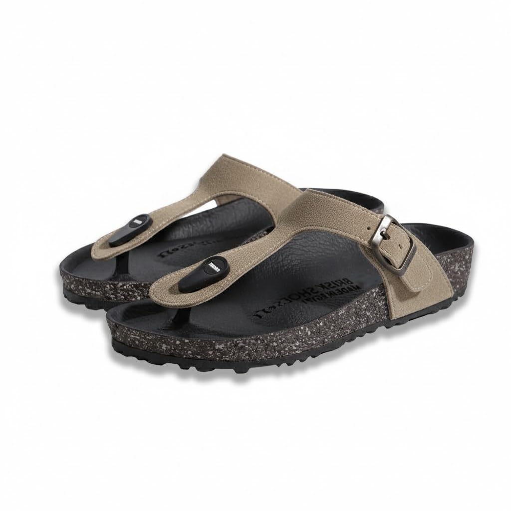 Men genuine leather slipper fashion casual look - Anti-slip  - Code 3000