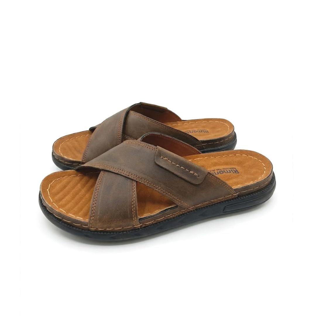 Men genuine leather slipper fashion casual look - Anti-slip  - Code 810