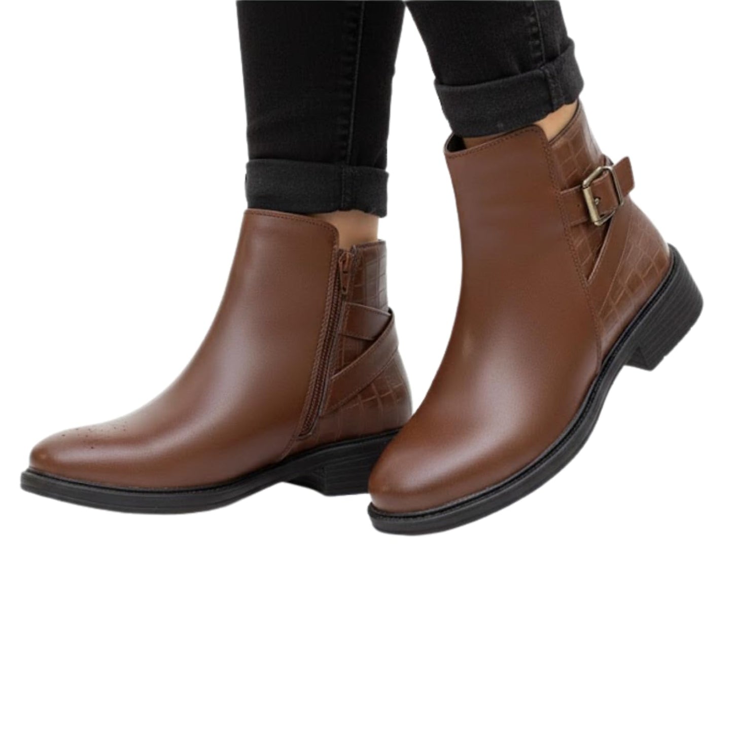 Stylish women's short ankle boots in imported leather - available in various sizes and colors