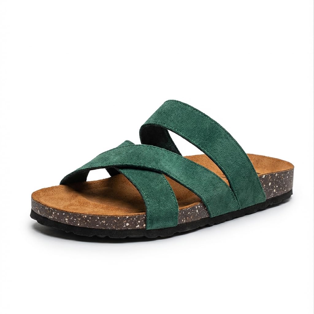 Men genuine leather slipper fashion casual look - Anti-slip  - Code 3010