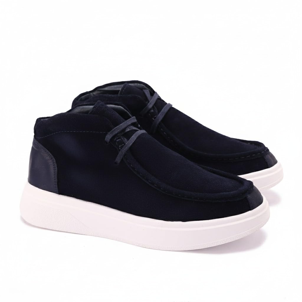 Men's elegant lace-up shoes made of genuine suede leather - equipped with a comfortable Turkish rubber sole