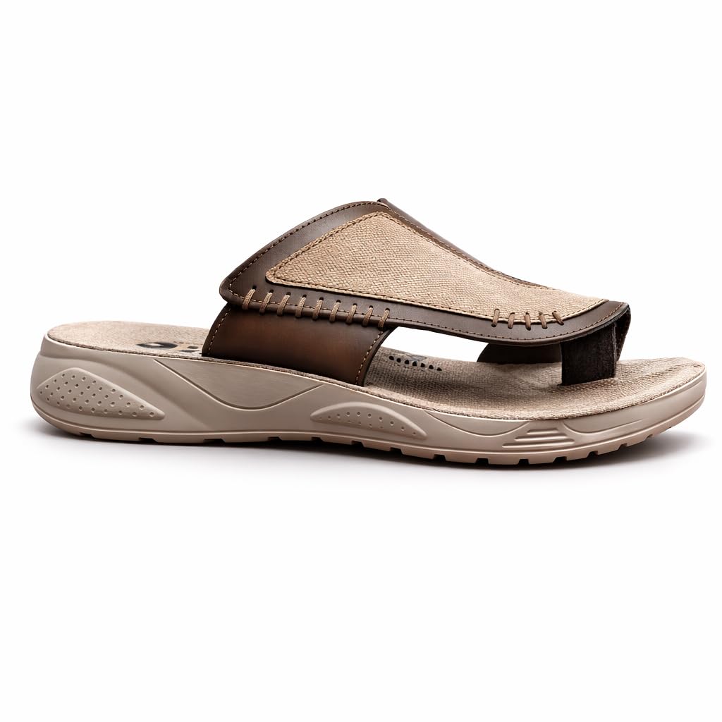 Men’s Gulf-Style Leather Slippers – Black, Modern Comfortable Design with High-Quality Leather and Padded Orthopedic Sole – Perfect for Daily Use and Outings   M43