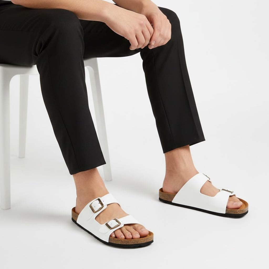 Men genuine leather slipper fashion casual look - Anti-slip  - Code 102