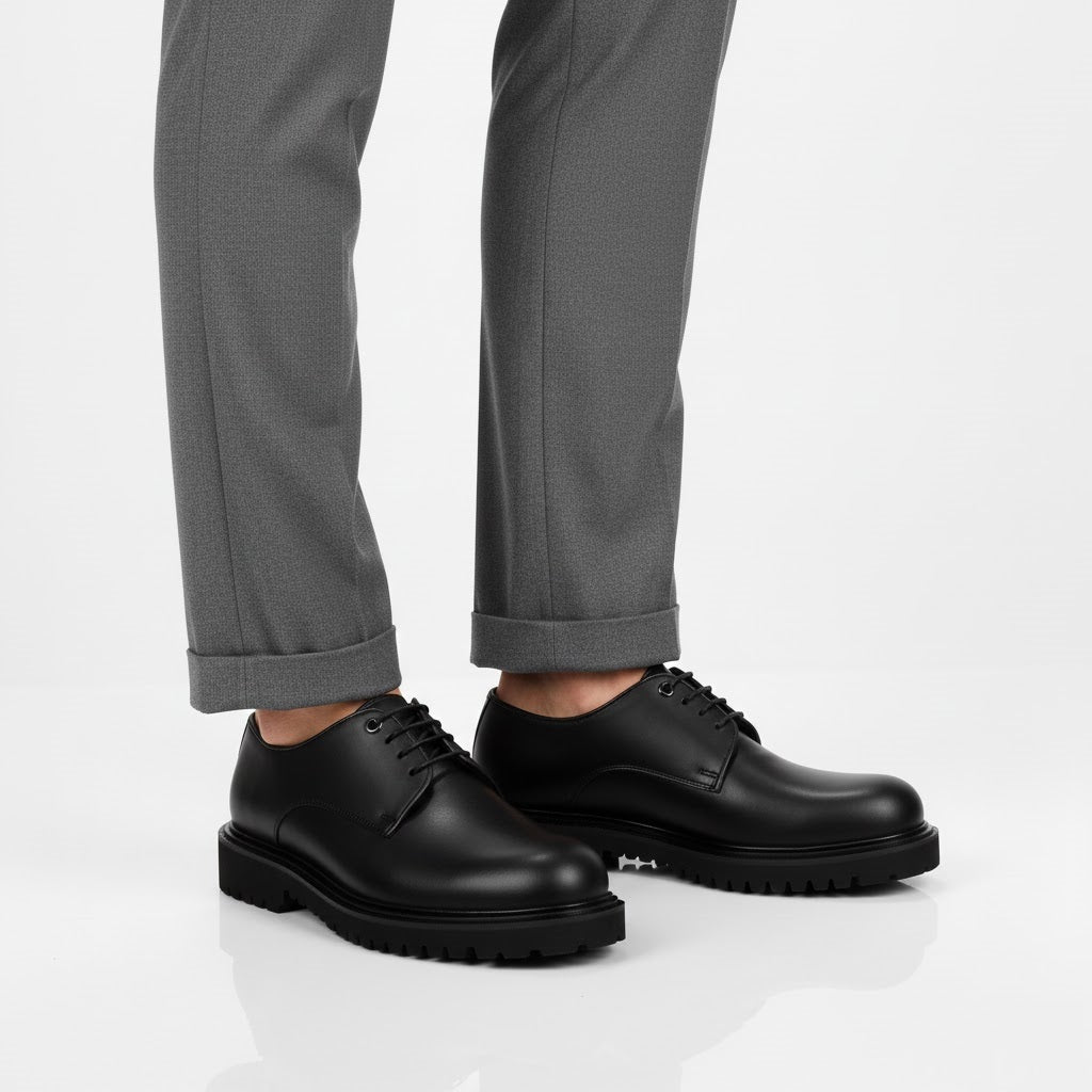 Men's genuine leather shoes with a lightweight and comfortable EVA sole - available in various colors and sizes