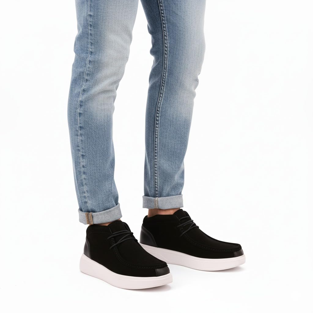 Men's elegant lace-up shoes made of genuine suede leather - equipped with a comfortable Turkish rubber sole