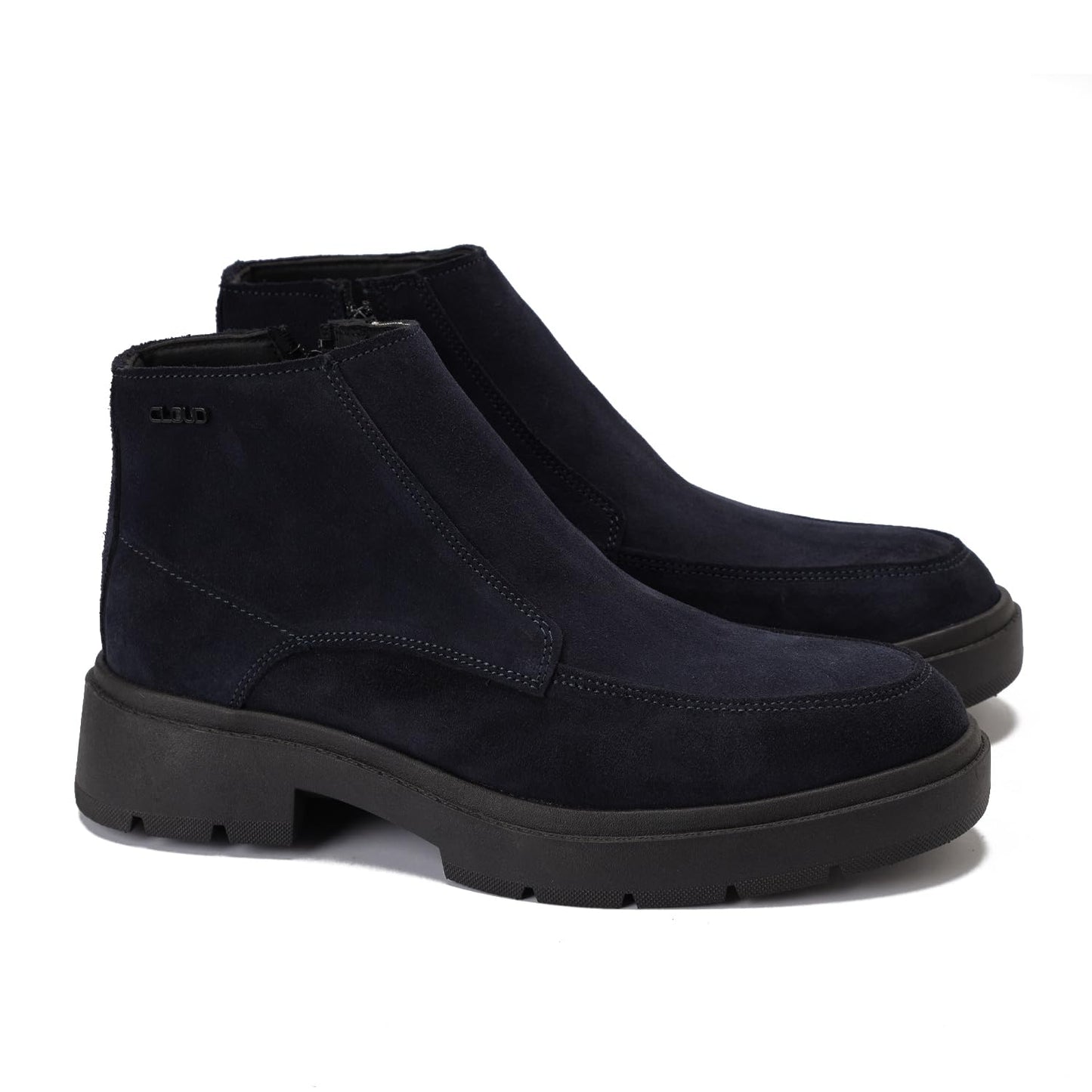 Men's half-boot with a distinctive zipper, made from elegant genuine suede leather and featuring a slip-resistant Turkish rubber sole.