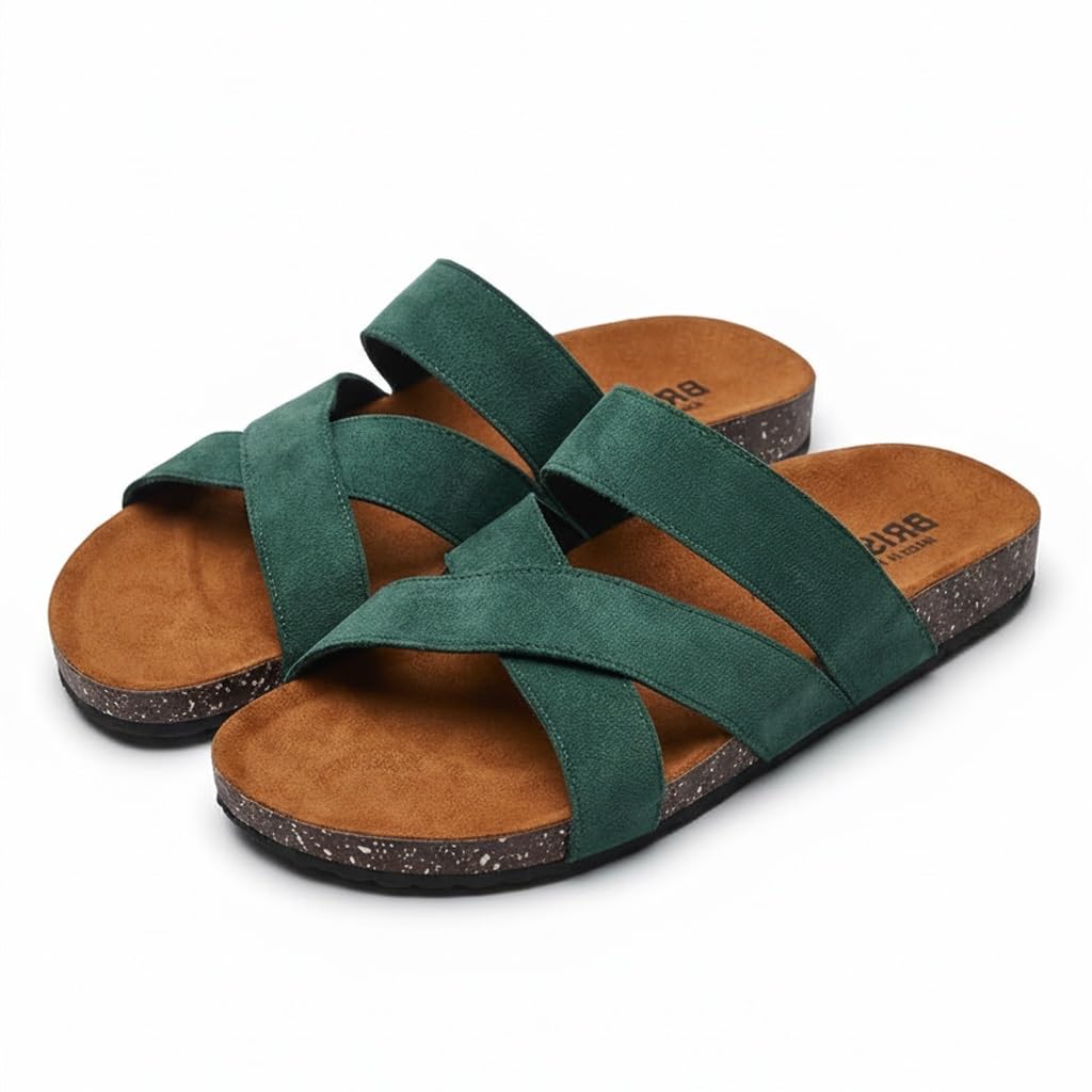 Men genuine leather slipper fashion casual look - Anti-slip  - Code 3010