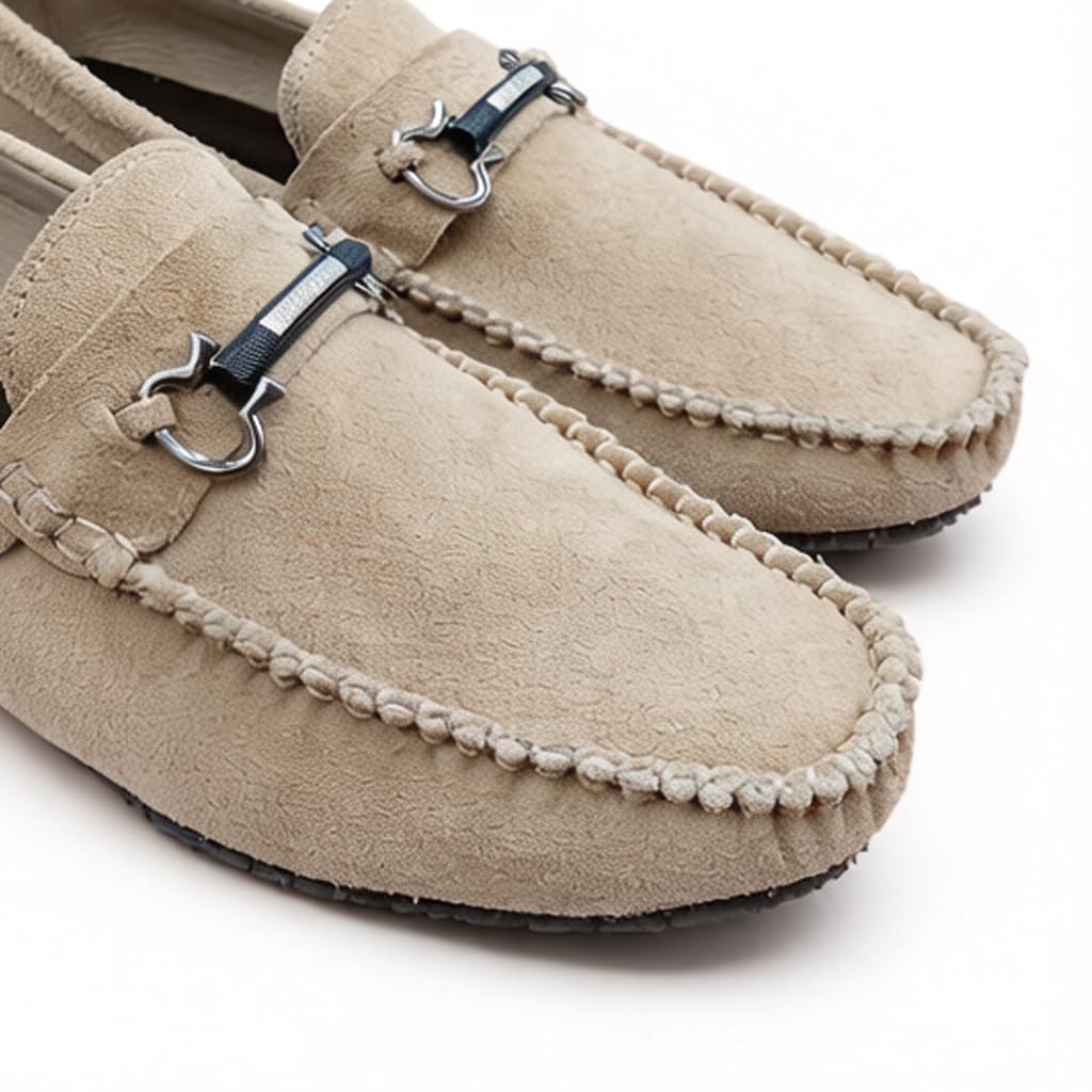 Men’s suede loafers – modern moccasin design, lightweight and extremely comfortable for daily and casual wear.   - S4
