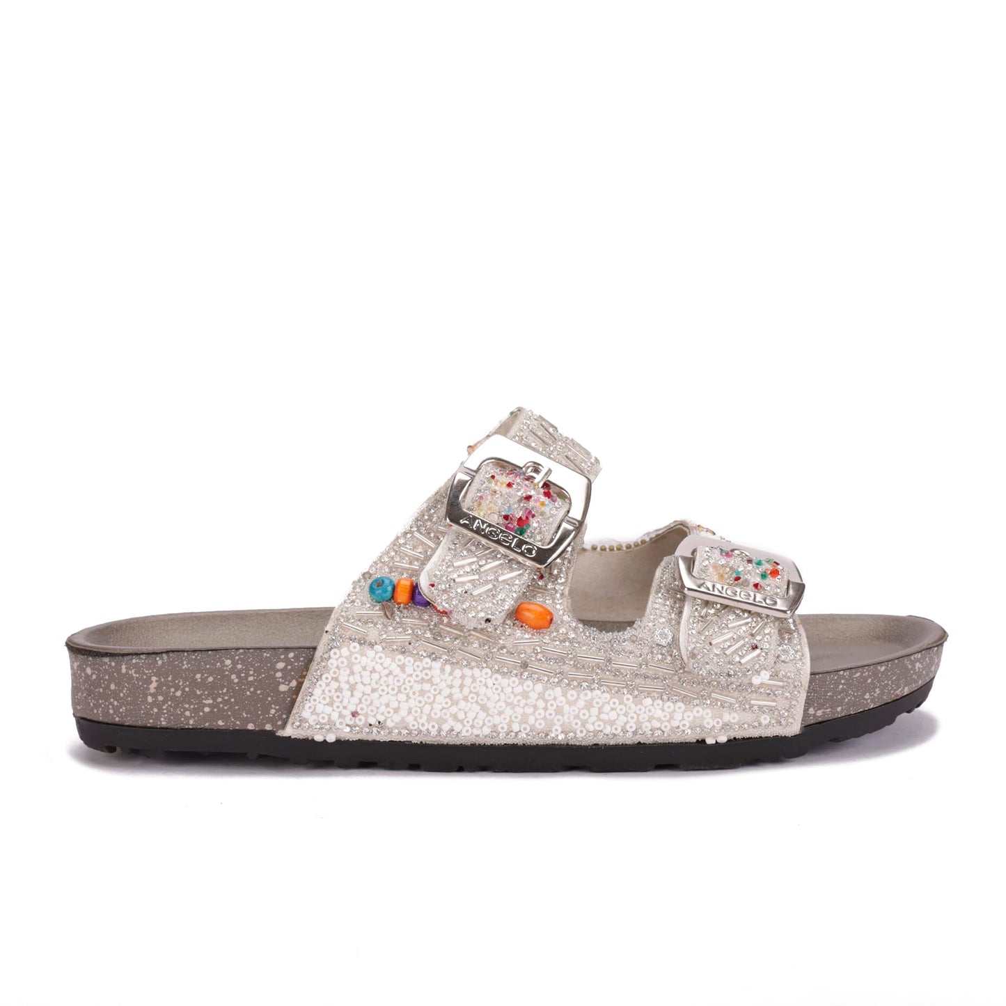 Women's decorative slippers with double straps – comfortable and stylish design