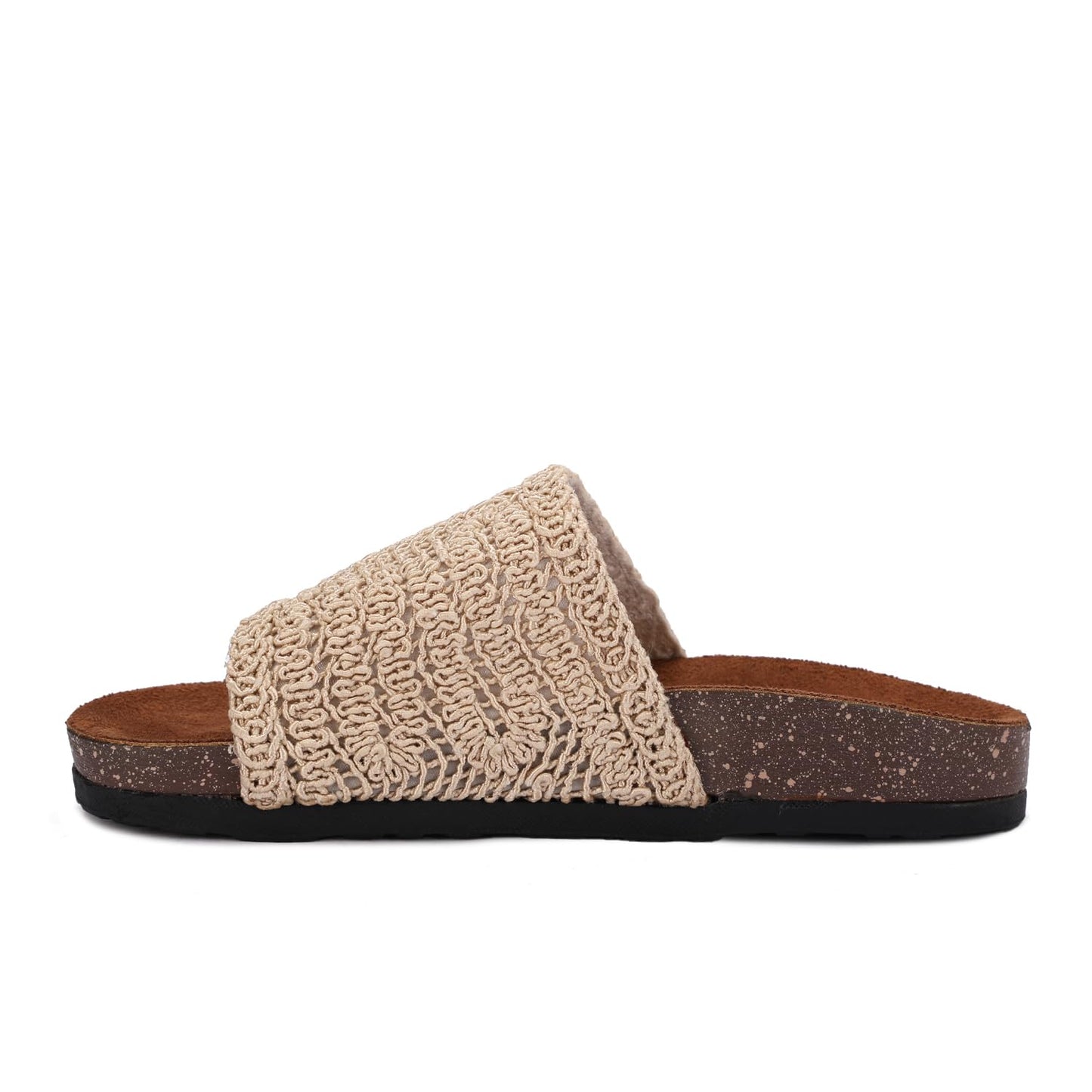 Women's slippers with a comfortable heel and stylish fabric strap