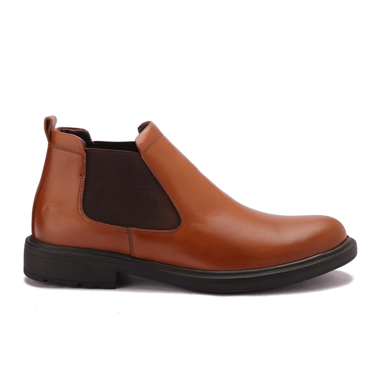 Men's genuine leather half-boot, distinctive and stylish, with a slip-resistant rubber sole.