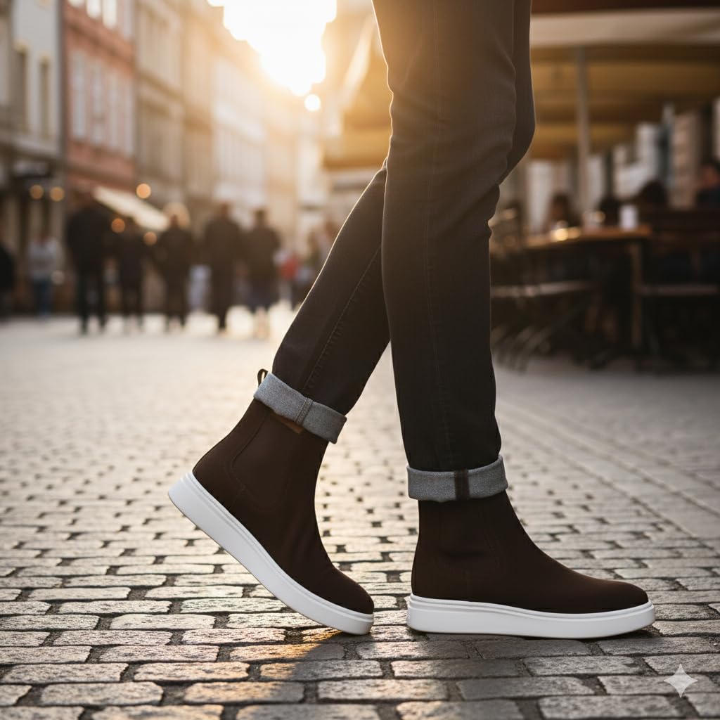 Comfortable men's shoes made of genuine suede leather with a Turkish rubber sole.