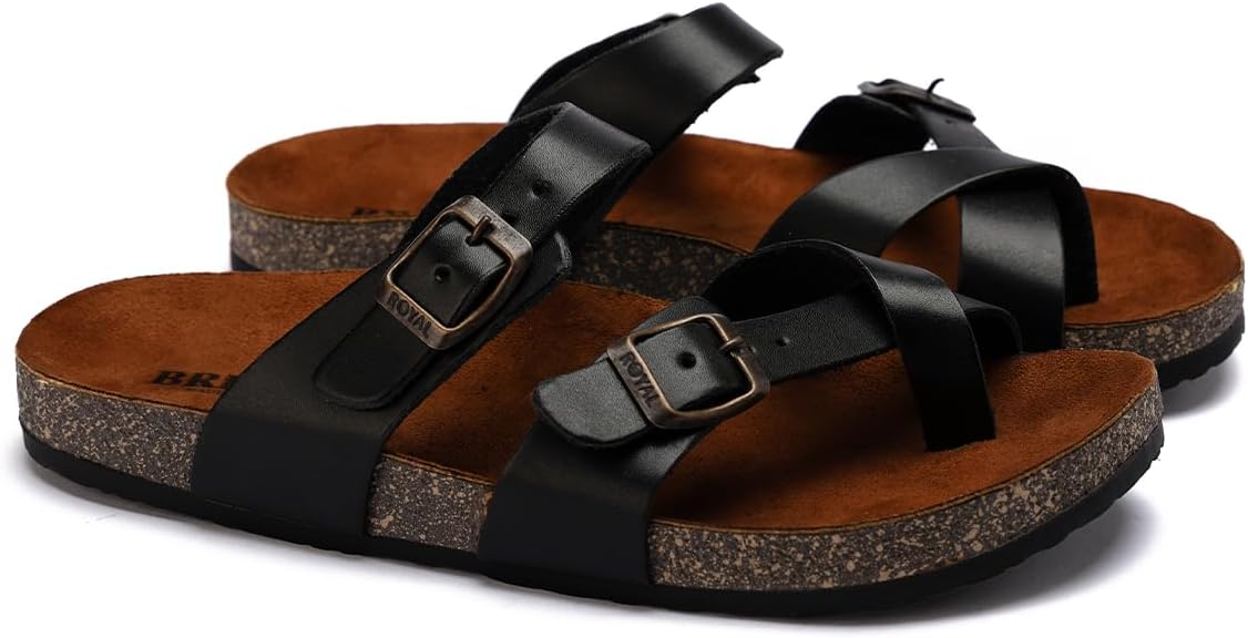 Men genuine leather slipper fashion casual look - Anti-slip - Code 100