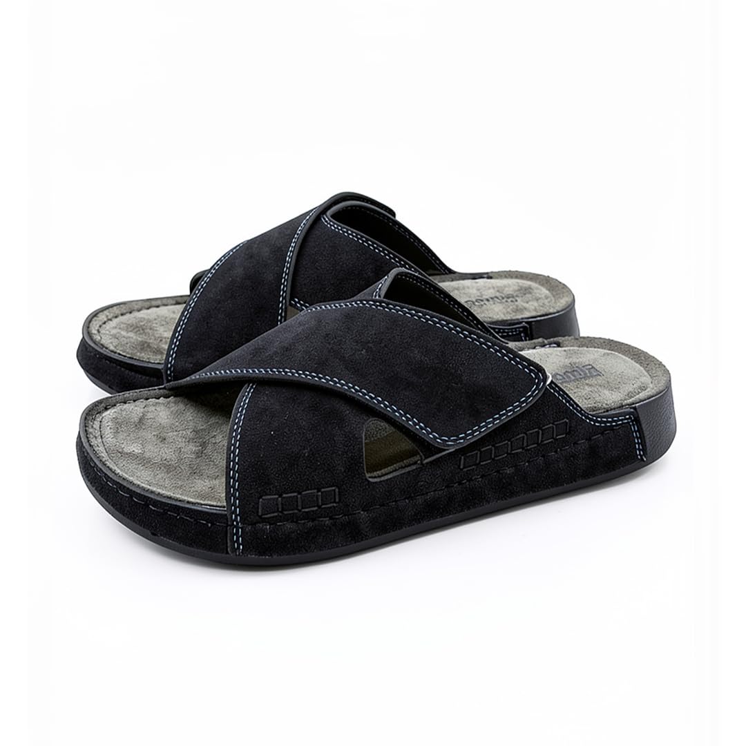 Men genuine leather slipper fashion casual look - Anti-slip  - Code M37