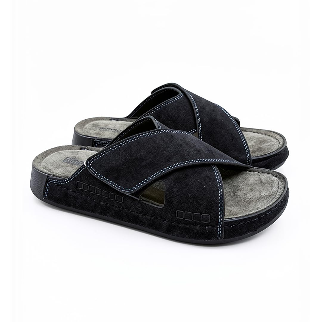 Men genuine leather slipper fashion casual look - Anti-slip  - Code M37