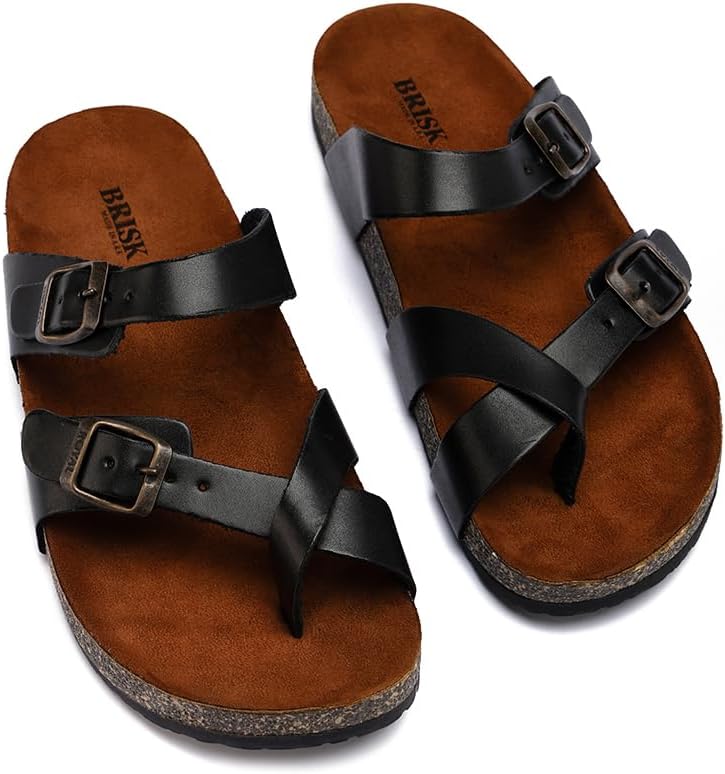 Men genuine leather slipper fashion casual look - Anti-slip - Code 100