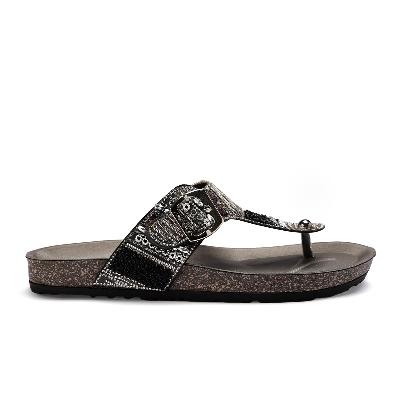 Stylish and comfortable women's slippers with a luxurious design and sparkling stones - orthopedic, slip-resistant sole