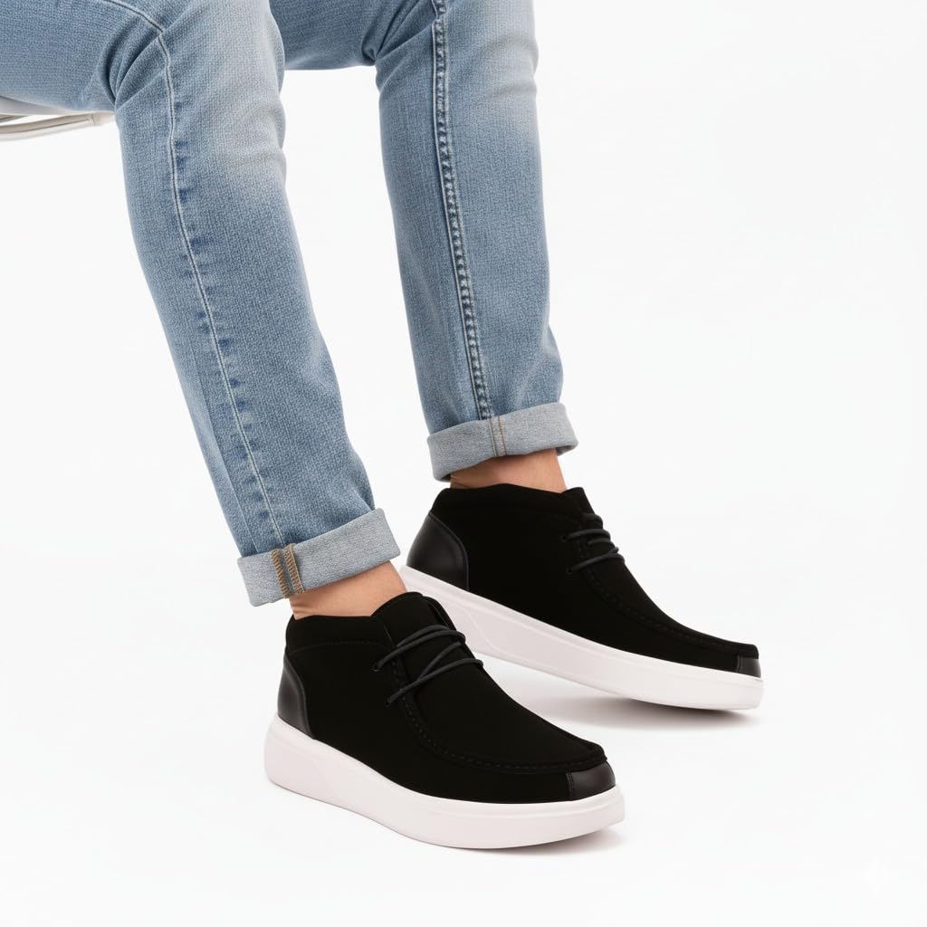 Men's elegant lace-up shoes made of genuine suede leather - equipped with a comfortable Turkish rubber sole