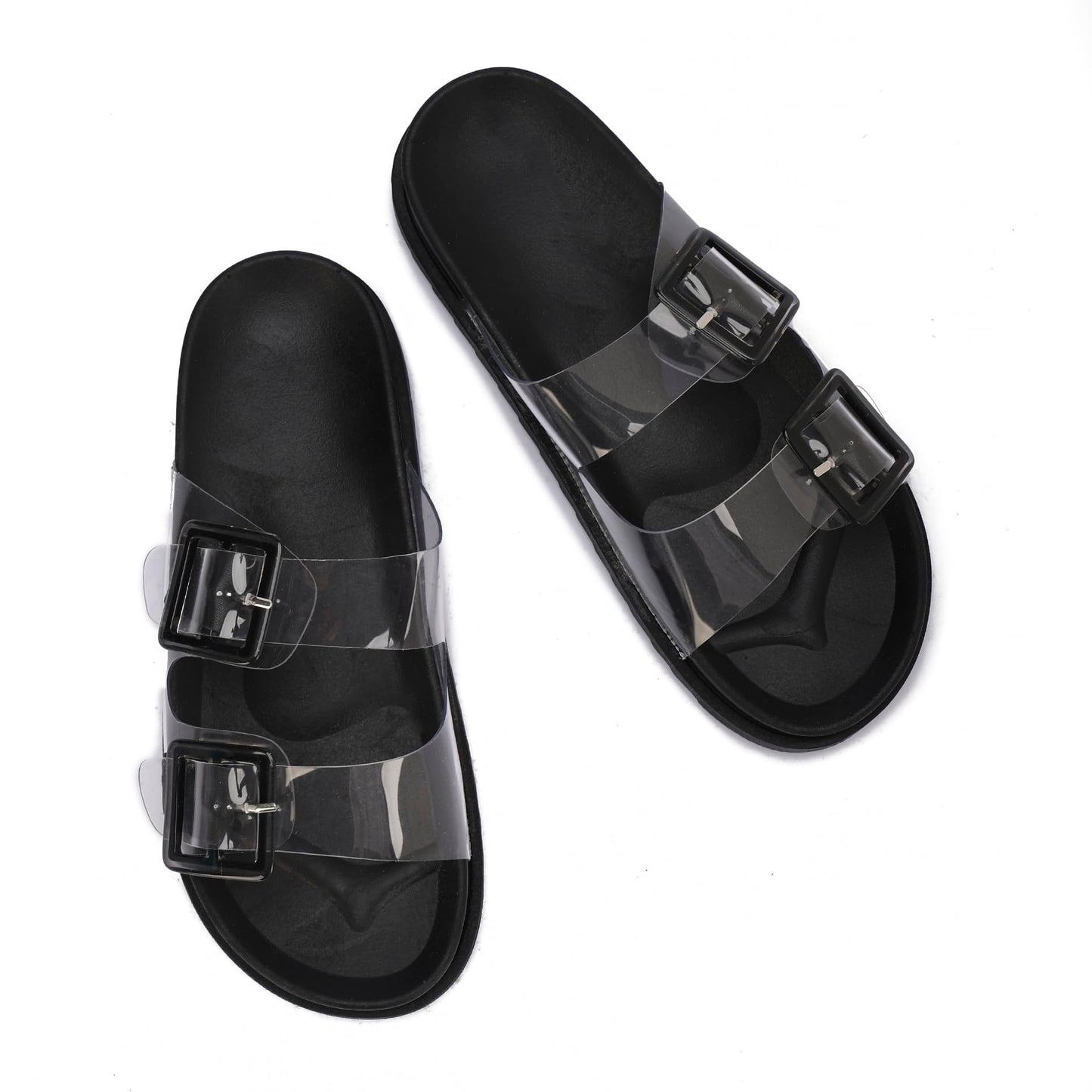 Women's summer slippers with a double-layered design and stylish buckle – the perfect blend of comfort and elegance