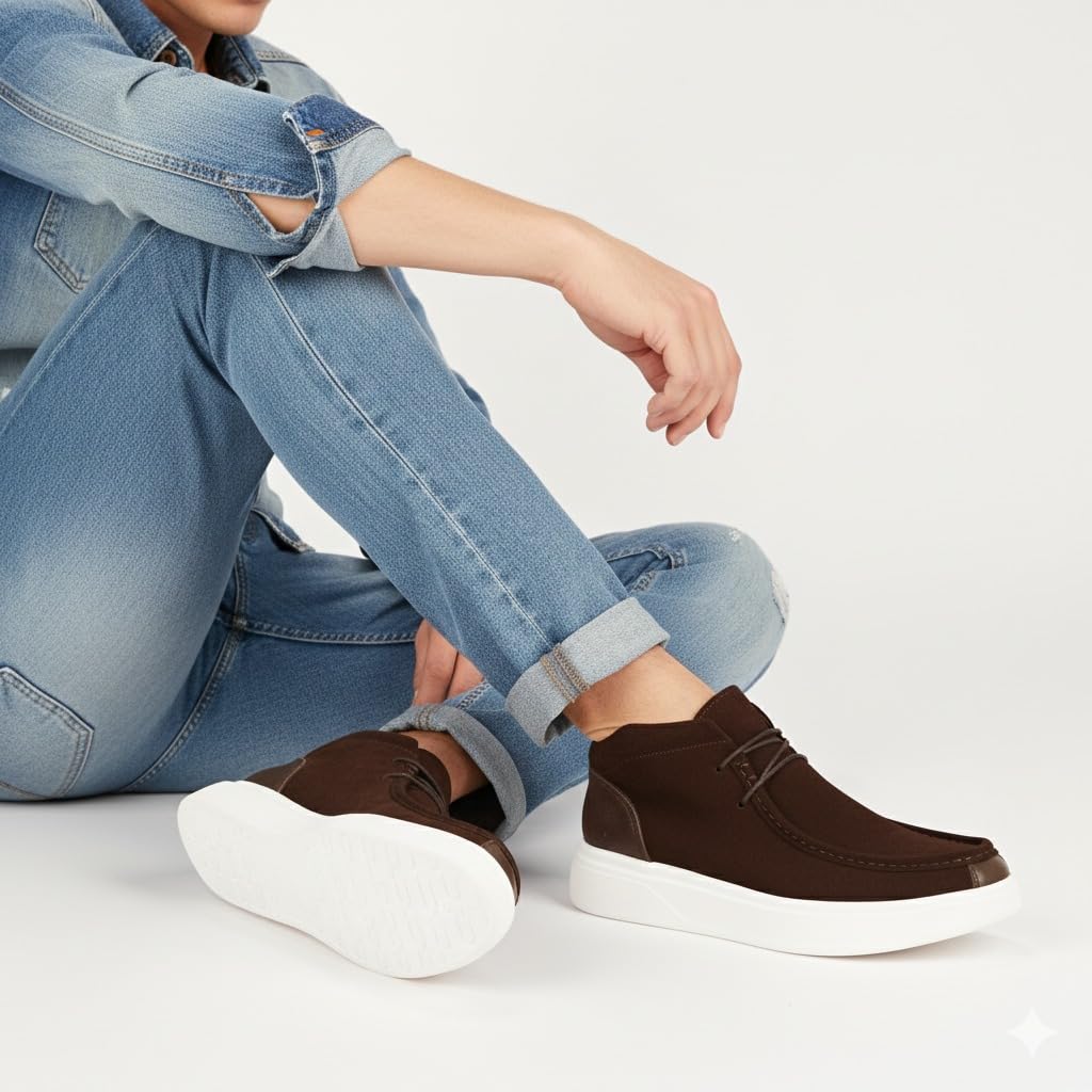 Men's elegant lace-up shoes made of genuine suede leather - equipped with a comfortable Turkish rubber sole