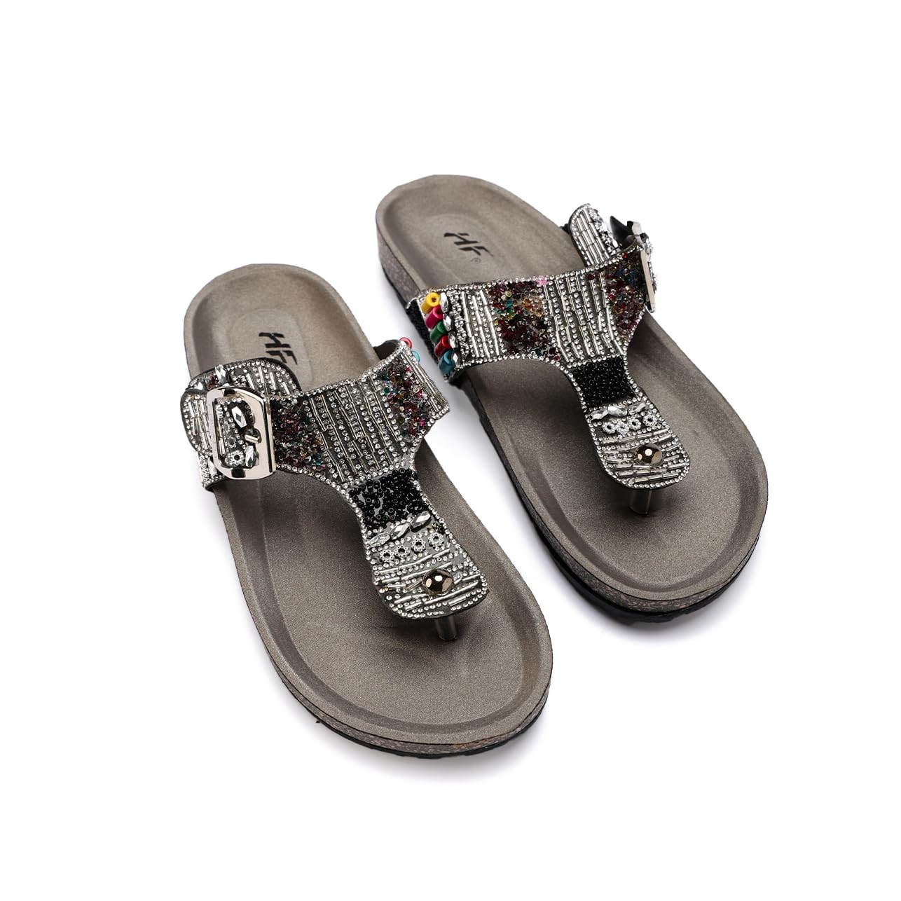 Stylish and comfortable women's slippers with a luxurious design and sparkling stones - orthopedic, slip-resistant sole