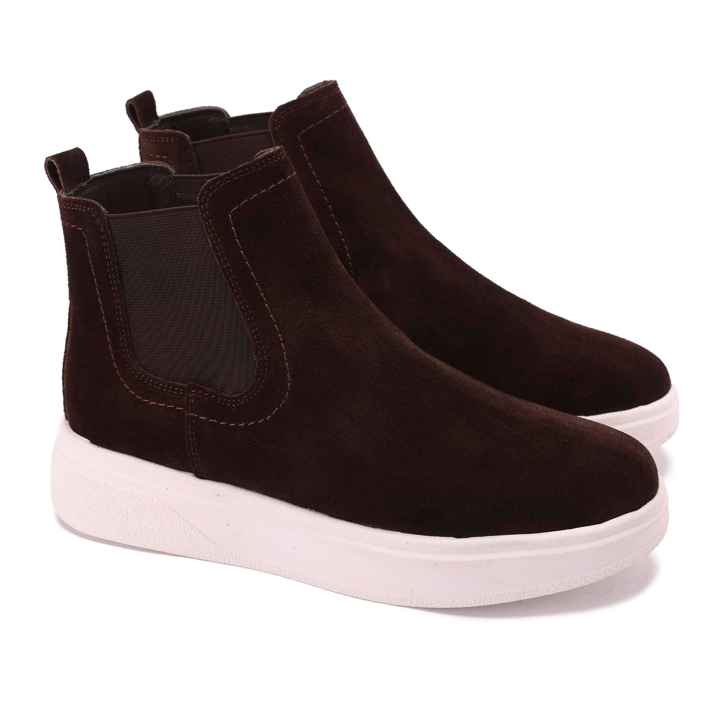Comfortable men's shoes made of genuine suede leather with a Turkish rubber sole.