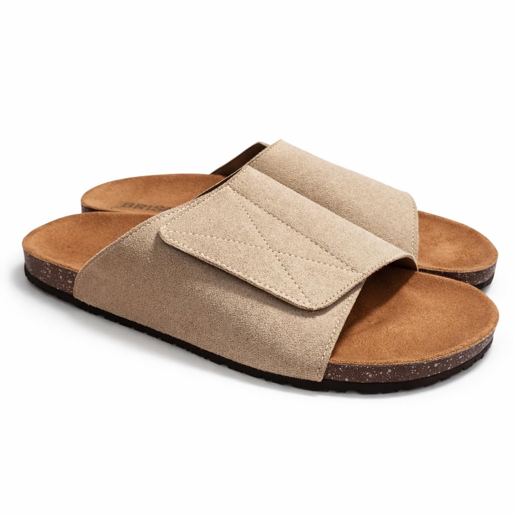 Men’s orthopedic sandals with a wide adjustable strap – rubber footprint sole that supports the foot arch and is lightweight – ideal for daily and summer use.   - 106