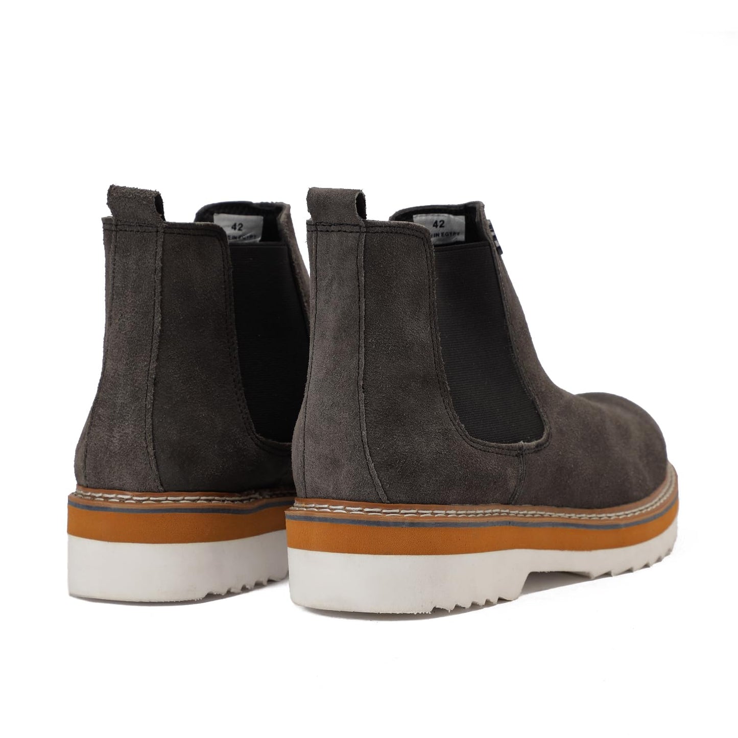 Stylish and distinctive men's half-boots made of suede with a slip-resistant rubber sole.