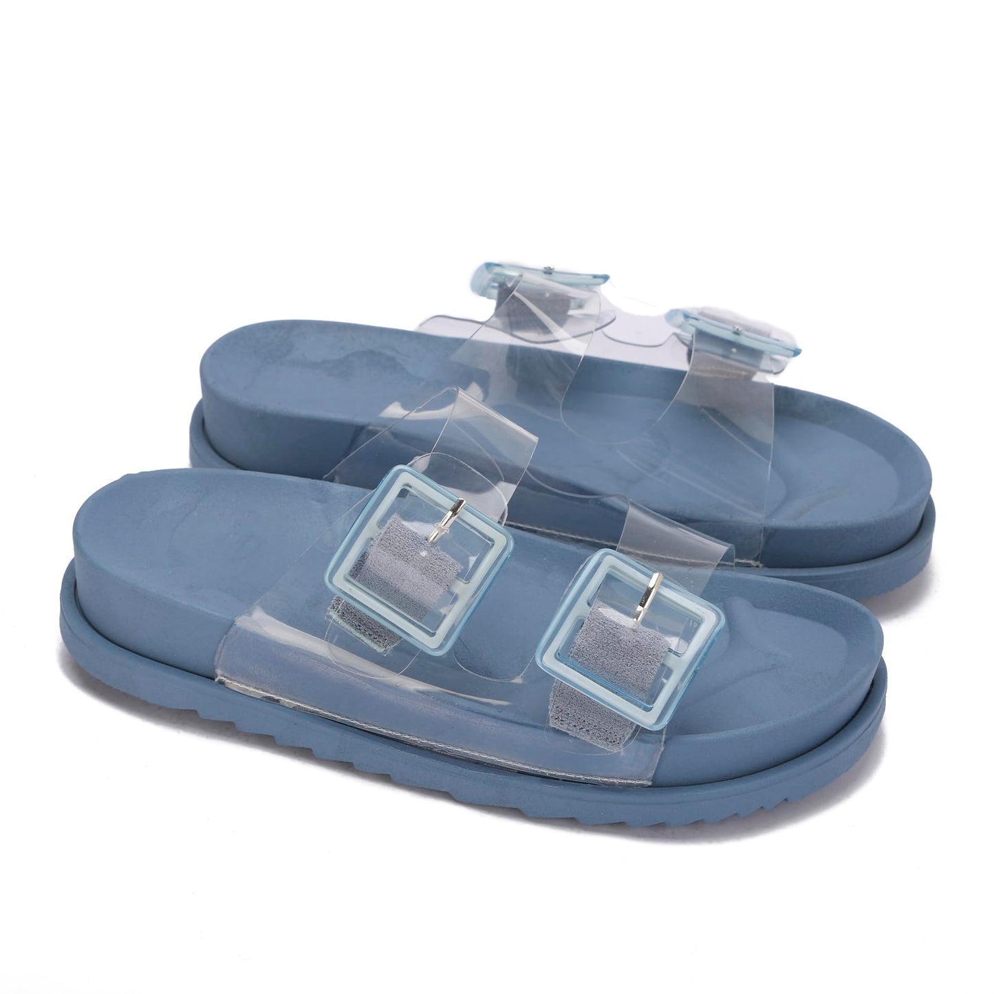 Women's summer slippers with a double-layered design and stylish buckle – the perfect blend of comfort and elegance