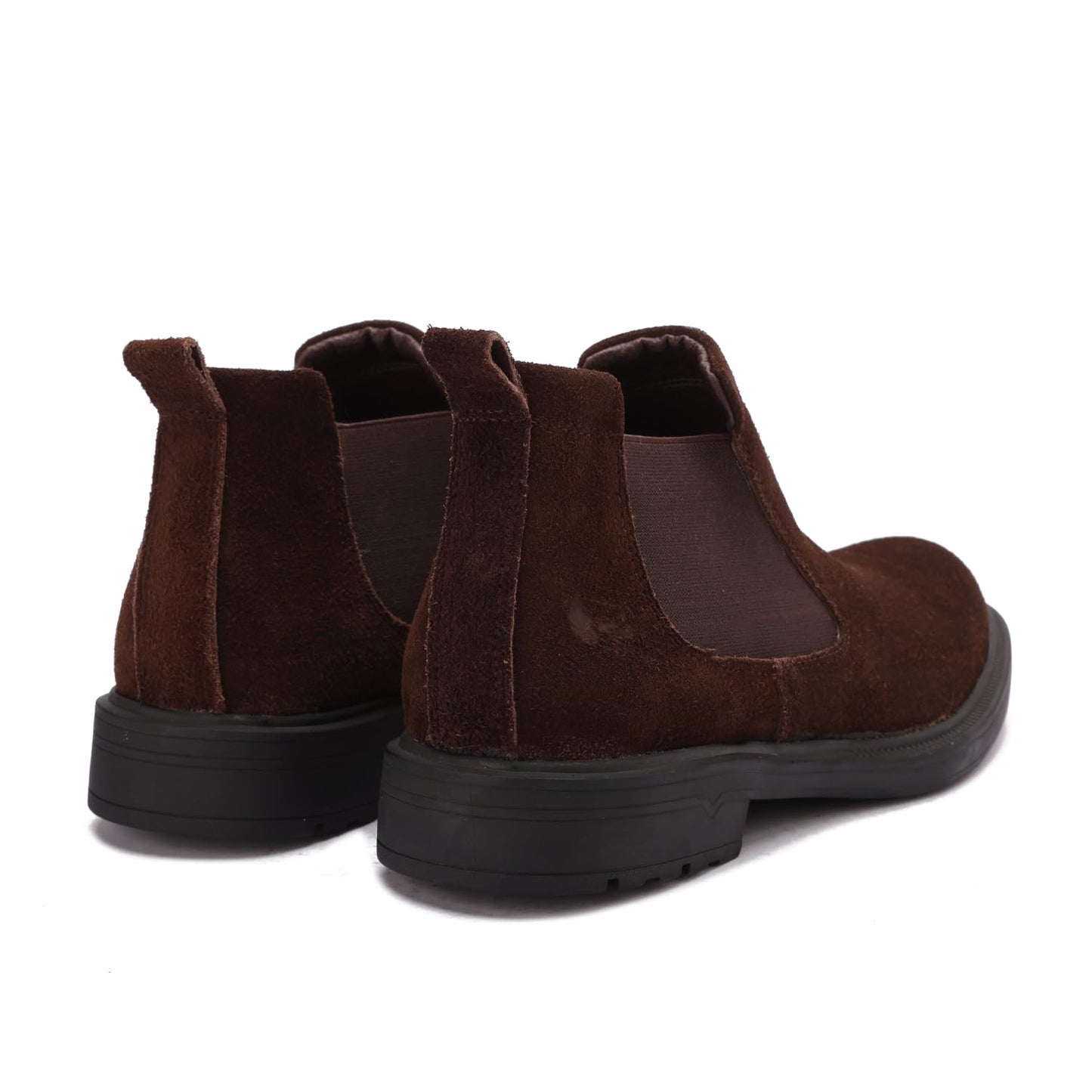 Distinctive men's half-boot made of elegant suede with a slip-resistant rubber sole.