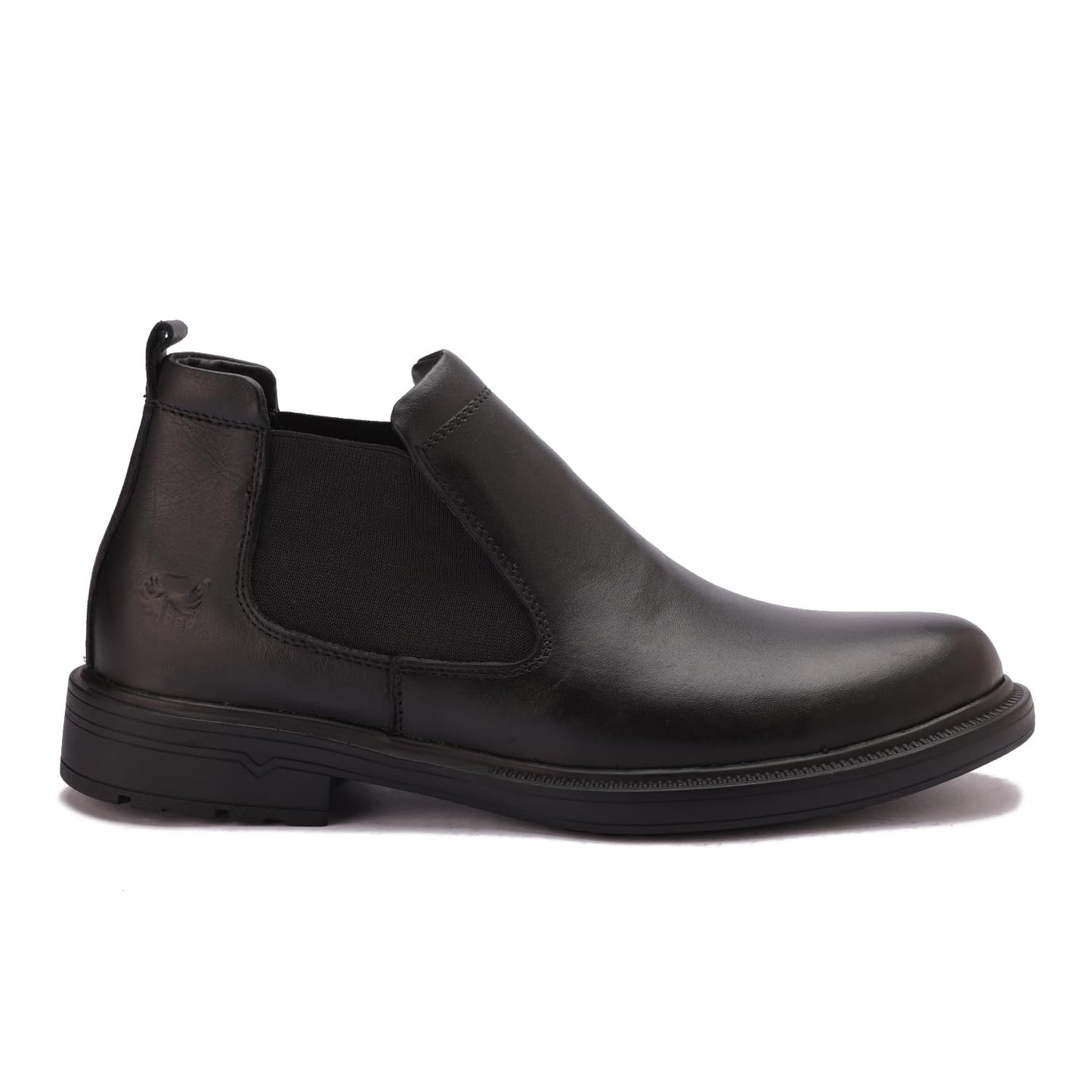 Men's genuine leather half-boot, distinctive and stylish, with a slip-resistant rubber sole.