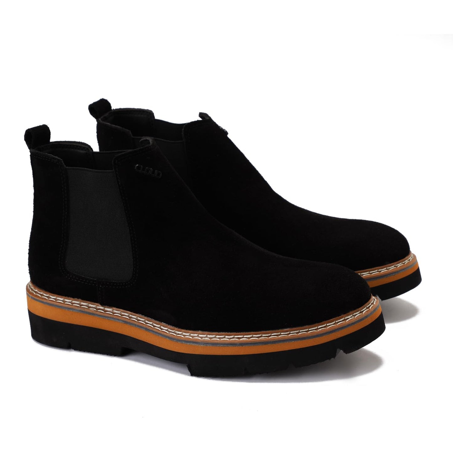 Stylish and distinctive men's half-boots made of suede with a slip-resistant rubber sole.