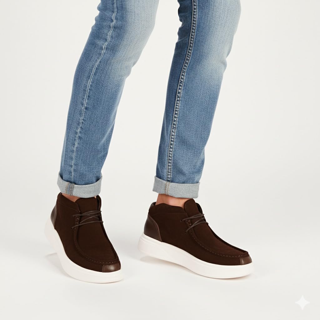 Men's elegant lace-up shoes made of genuine suede leather - equipped with a comfortable Turkish rubber sole