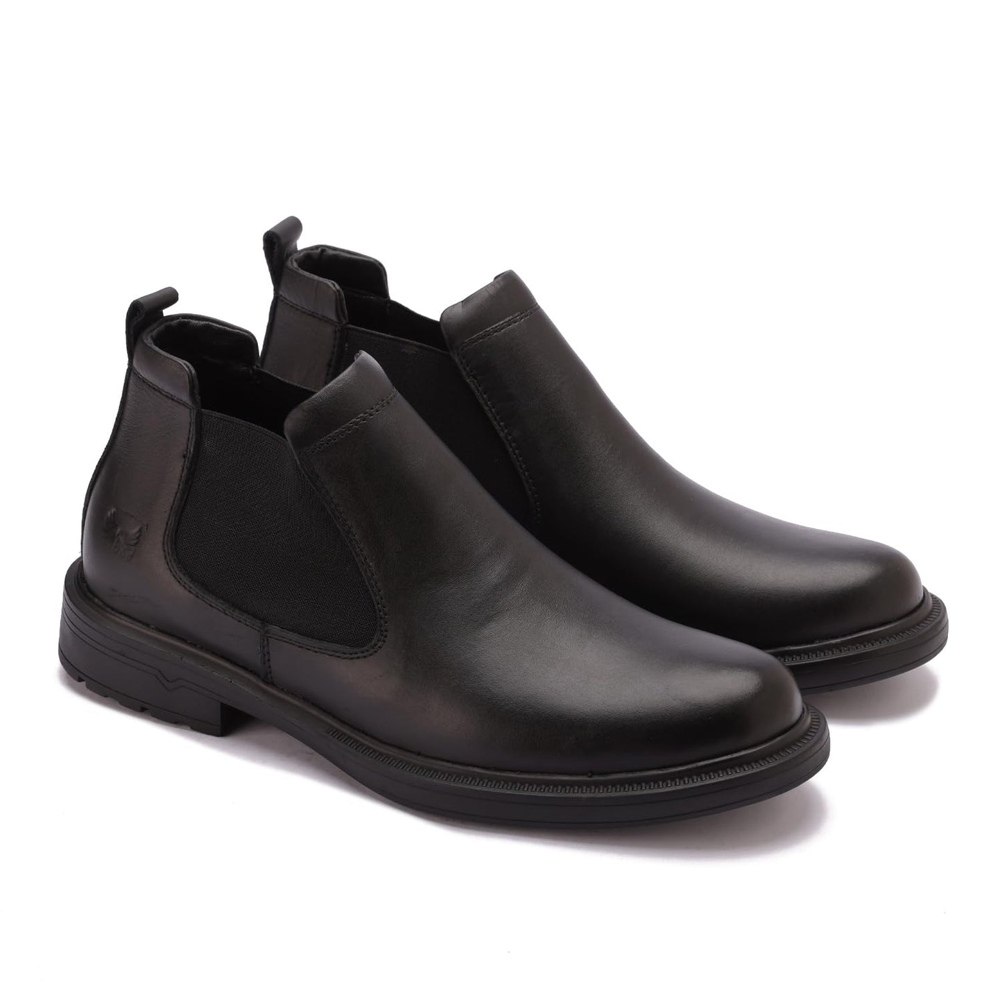 Men's genuine leather half-boot, distinctive and stylish, with a slip-resistant rubber sole.