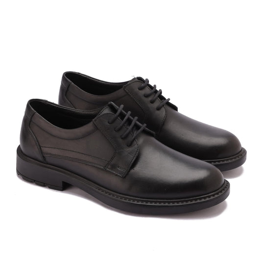 Men's genuine leather lace-up shoes with a non-slip rubber sole