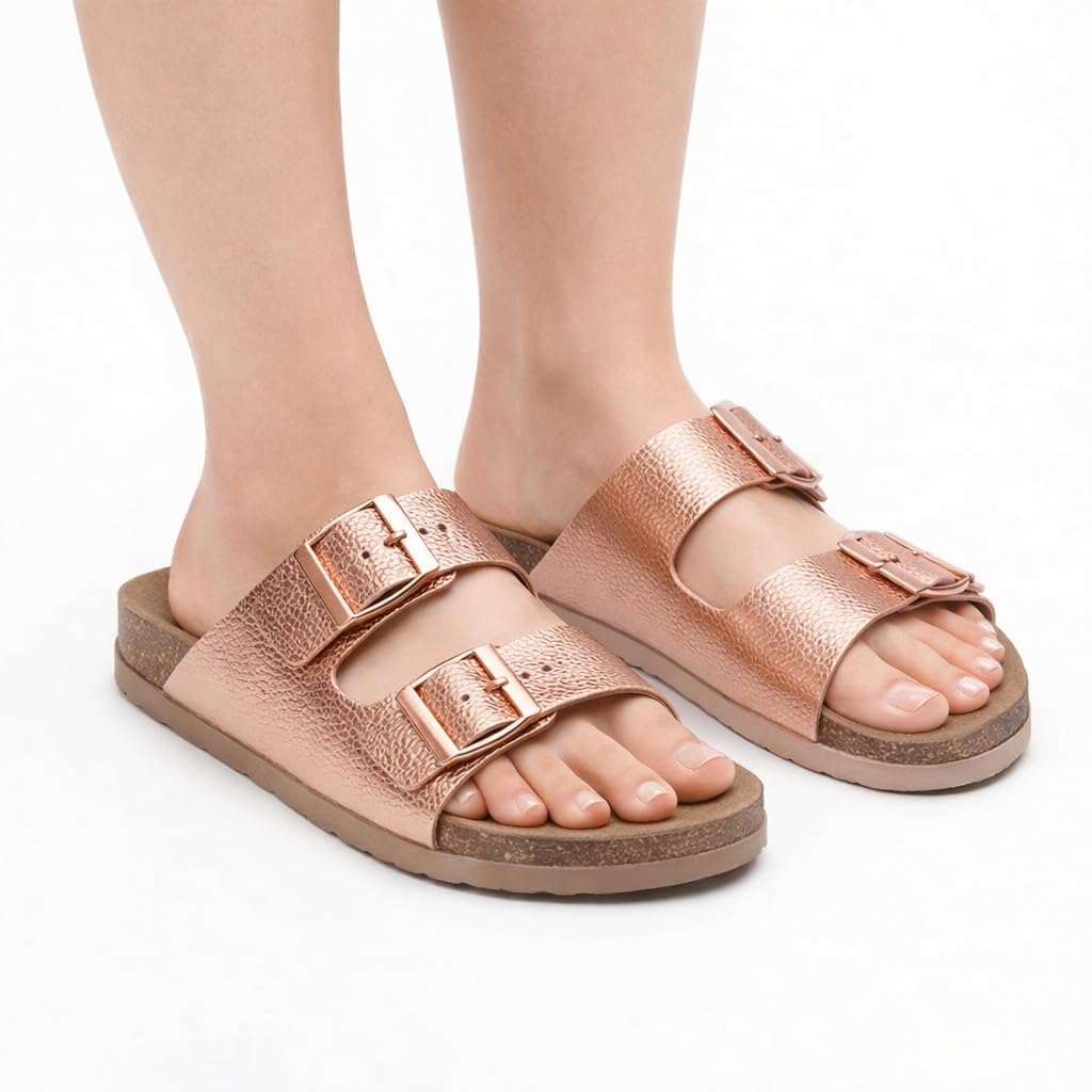 Women’s Orthopedic Slippers with Two Adjustable Straps – Comfortable Footbed Supporting the Arch and Anti-Slip Base – Modern Design for Daily and Summer Wear.