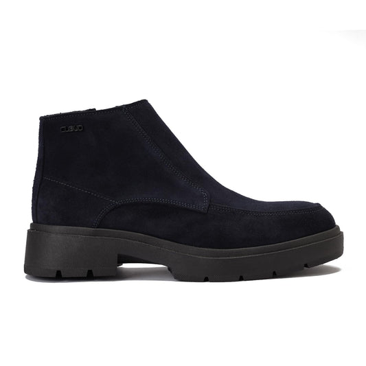 Men's half-boot with a distinctive zipper, made from elegant genuine suede leather and featuring a slip-resistant Turkish rubber sole.