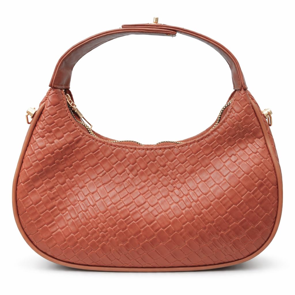 Luxurious  women’s shoulder bag with a woven leather pattern, featuring a top zipper and a comfortable strap – suitable for daily outings and evening events.