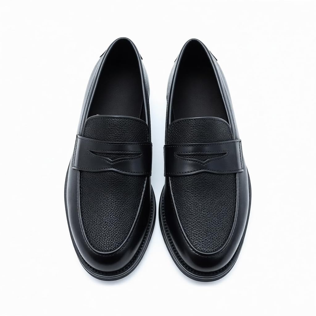 Men’s black leather loafers – formal elegance with a modern touch and a comfortable sole for all-day walking.   - X11