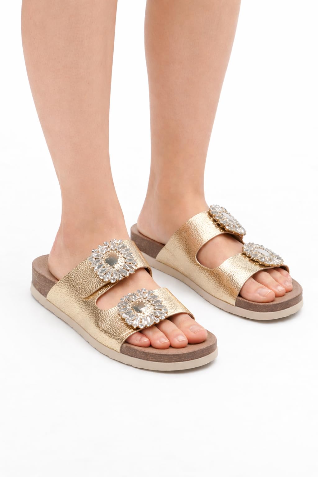 Women’s Luxury Slippers Adorned with Shiny Crystal Accessories – Comfortable Summer Footwear with Padded Sole and Elegant Classic Design, Perfect for Daily Outings and Special Occasions.