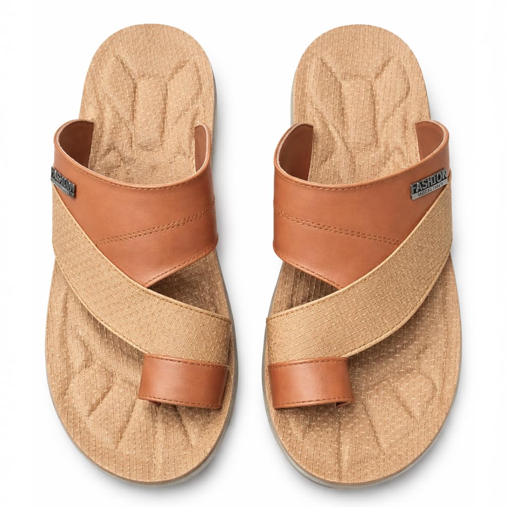 Men’s grey leather slippers – modern, comfortable design with high-quality material and a cushioned orthopedic sole – perfect for daily use and errands.   - 911