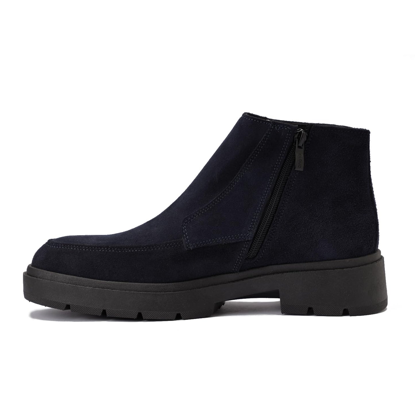 Men's half-boot with a distinctive zipper, made from elegant genuine suede leather and featuring a slip-resistant Turkish rubber sole.